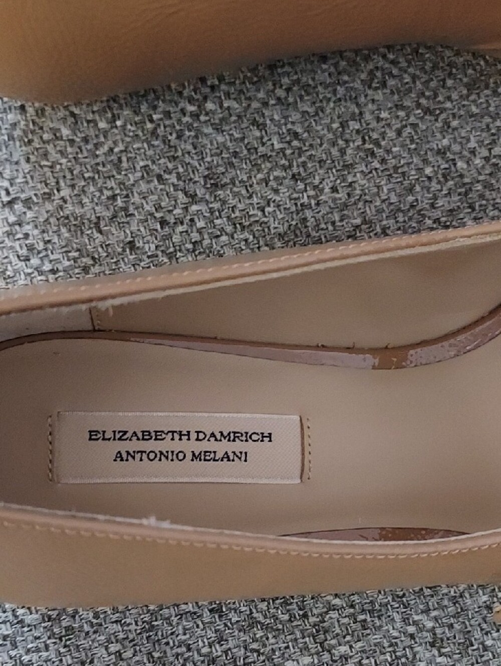 ANTONIO MELANI Tan Pointed Toe Mary Jane Flats - Picture 7 of 7